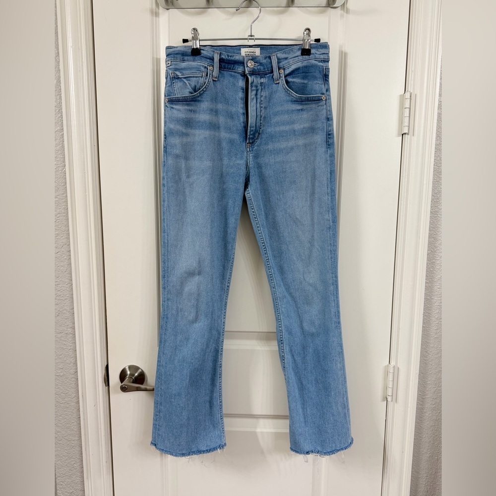 Citizens Of Humanity Isola Croped Light Blue Flare Jeans